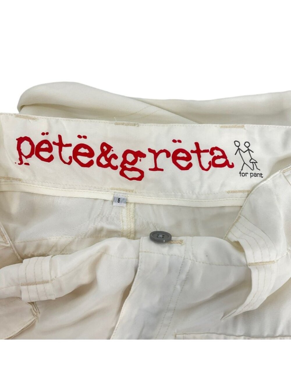 Pete & Greta Johnny Was Pants Women’s Sz 6 Marika Cargo Ivory Cupra $218 Nwot - Picture 7 of 13